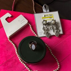 A New Day Silver and Cream Earrings